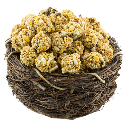 Lafeber Gourmet El Paso Nutri-Berries,"Seed and grain berry clusters in a woven nest bowl"