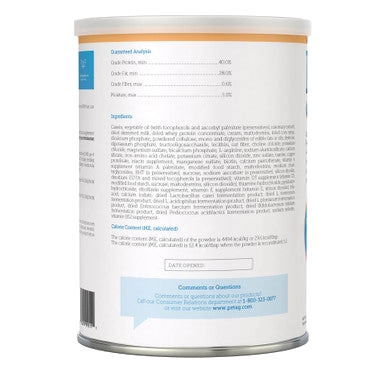 KMR®,"Back view of cylindrical can with nutrition label"
