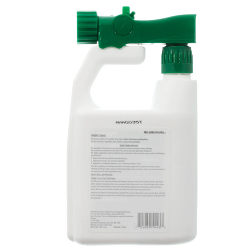 Advantage™ Yard & Premise Spray,"Back of spray bottle with green hose-end nozzle"