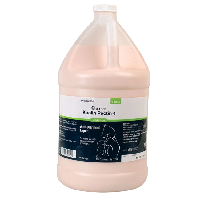 Kaolin Pectin Anti-Diarrheal Liquid,"Large gallon bottle of pink liquid with white cap"