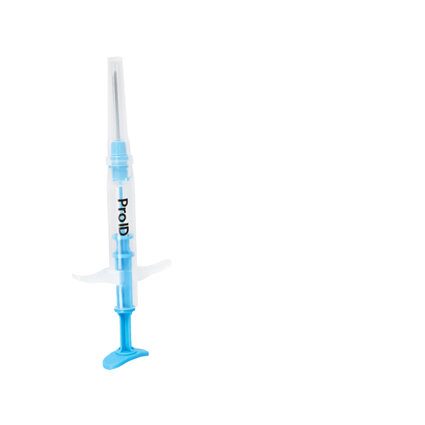 ProID® ISO Microchips,"Blue syringe-style microchip injector with needle"
