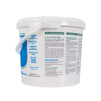 Rescue®  Disinfectant Cleaner,"White wipes bucket with handle and side label view"