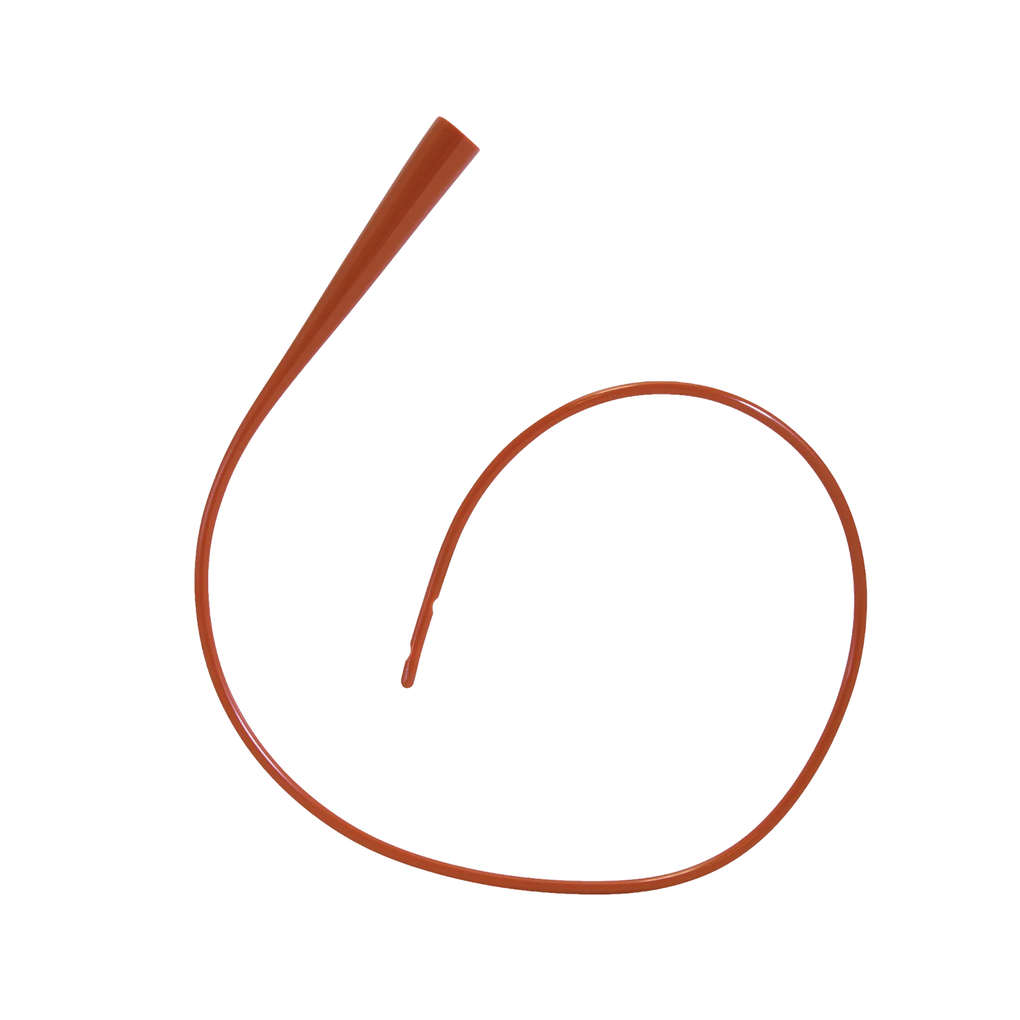 Sterile Feeding Tubes,"Coiled orange feeding tube with tapered tip"