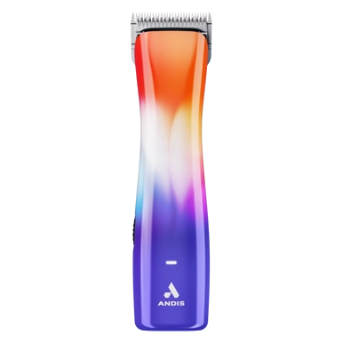 Emerge Lite Clipper Cosmic Crush by Andis,"Cordless hair clipper with orange, white, and purple gradient body"