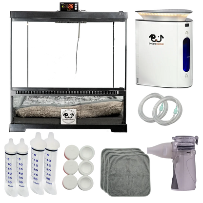 Puppywarmer Bundles,"Incubator bundle with humidifier, tubing, syringes, pads, caps, and nebulizer"