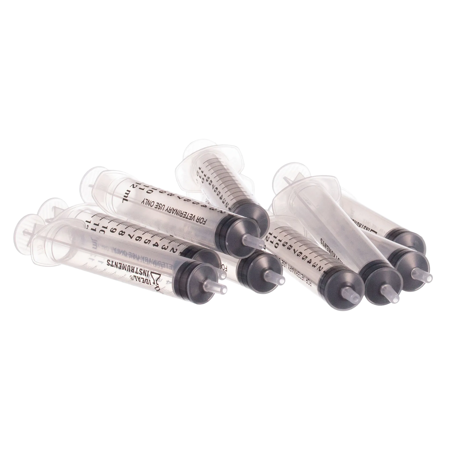 Large Syringes without Needles,"Grouped clear syringes with black plungers"