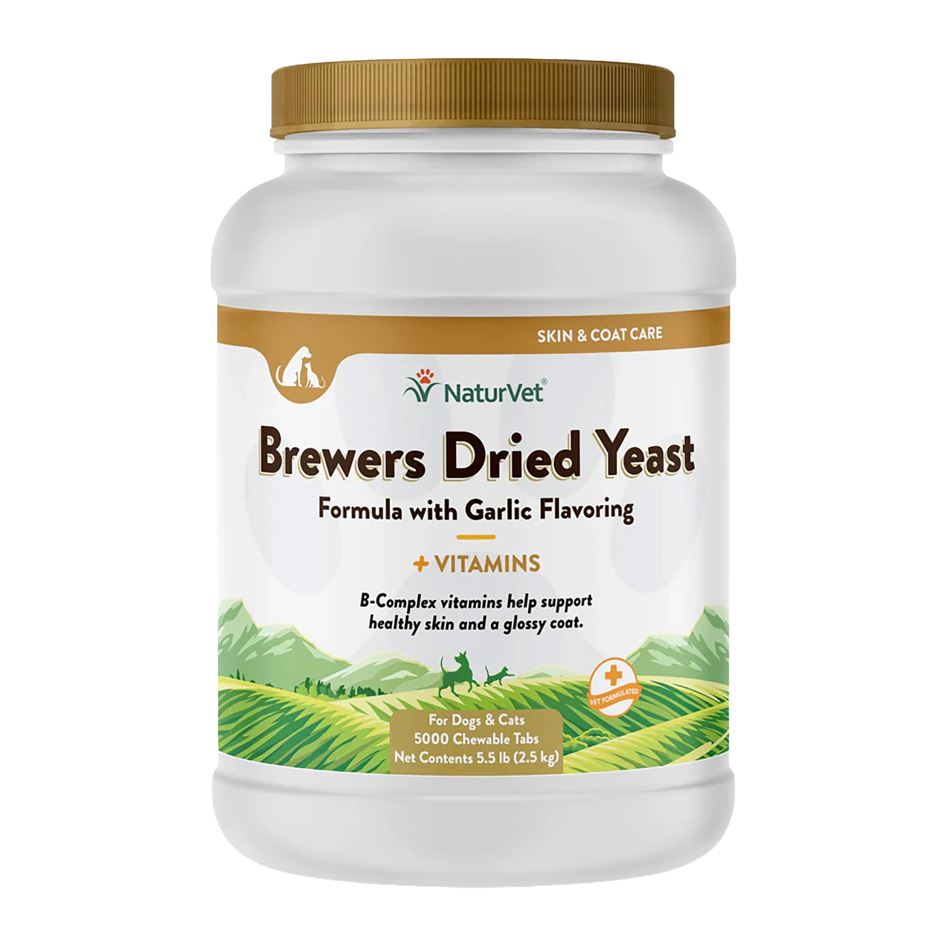 Brewers Dried Yeast Formula with Garlic Flavoring,"White supplement jar with gold cap and front label"