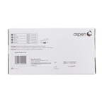 Latex Gloves,"Back of glove box with size chart and barcode"