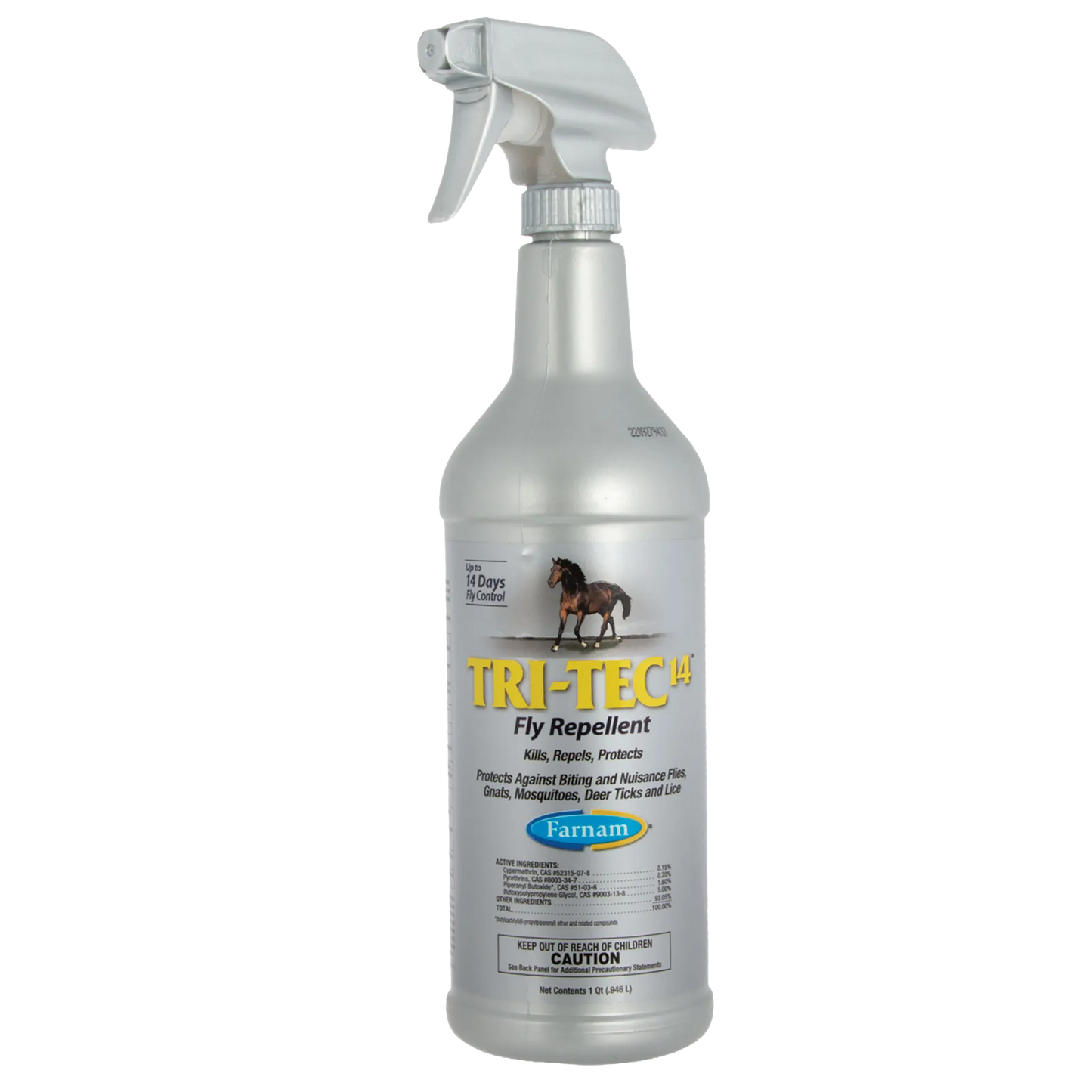 Tri Tec 14™ Fly Repellent + TS,"Silver spray bottle with trigger nozzle"