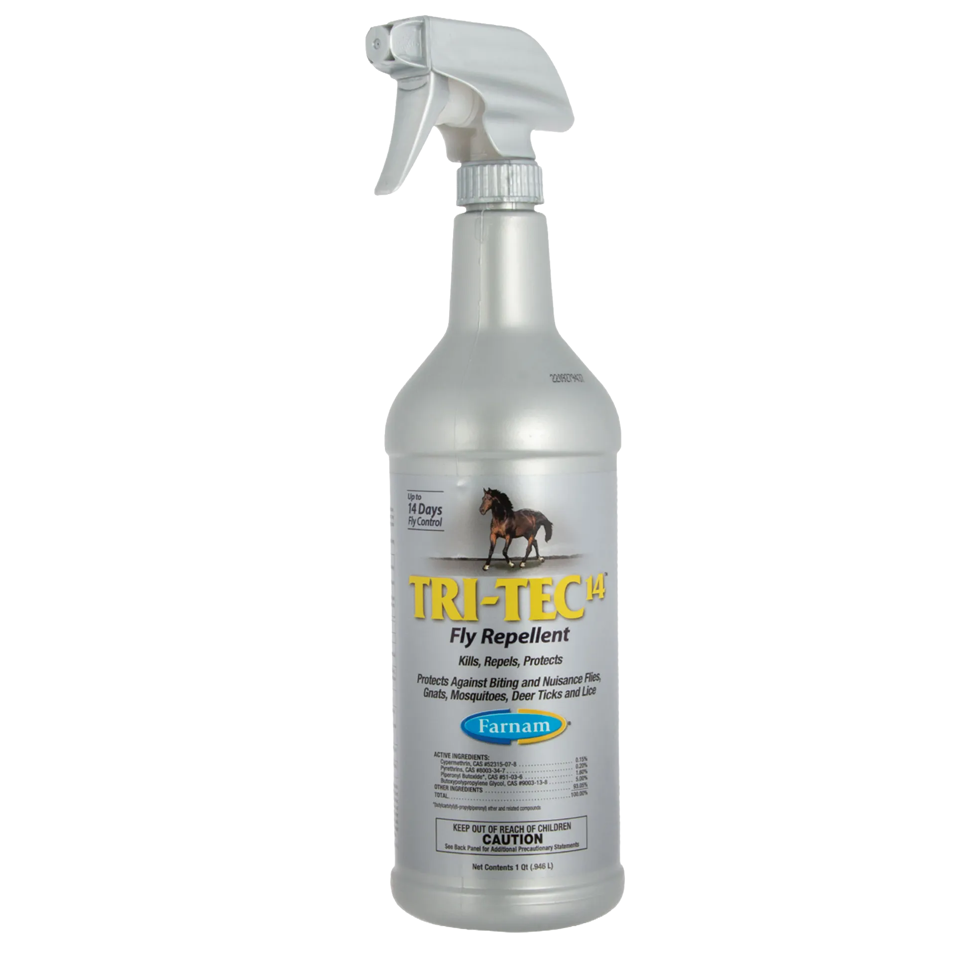 Tri Tec 14™ Fly Repellent + TS,"Silver spray bottle with trigger nozzle"