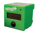 VMRD+ Reader,"Green reader unit with display window and black front sensor"