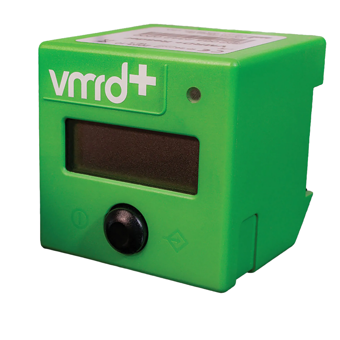 VMRD+ Reader,"Green reader unit with display window and black front sensor"
