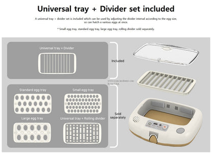 Max-20 DO Incubator by Rcom USA,"Incubator with lid and assorted egg trays"