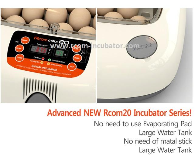 Max-20 Incubator by Rcom USA,"Close-up of control panel and water tank cap"