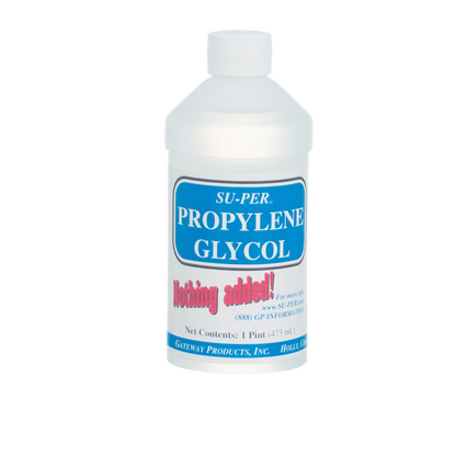 Propylene Glycol,"White bottle with screw cap and blue front label"