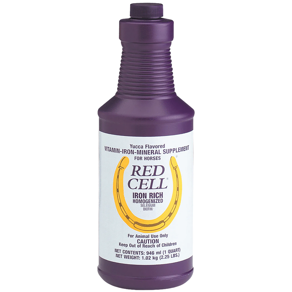 Red Cell®,"Purple bottle with white label and yellow horseshoe graphic"