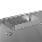 Dog Grooming Electric Tub with Lift-up Door by Waggz,"Stainless steel tub side panel with mounted storage tray"
