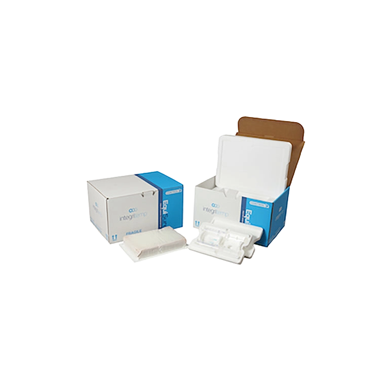 EquiSure Cooled Semen Shipper,"Open shipping box with foam inserts and vial tray"