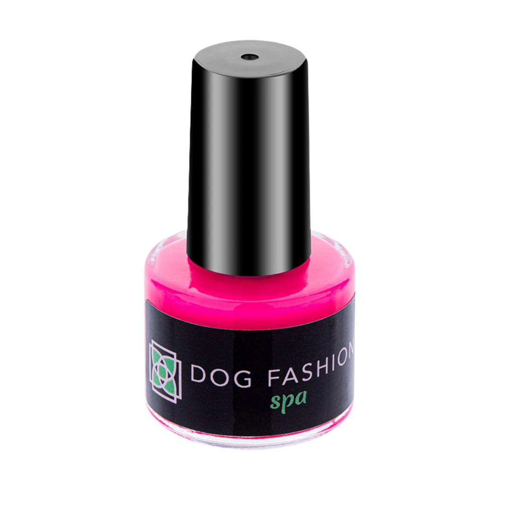 Non-toxic Nail Polish,"Bright pink nail polish bottle with black cap"