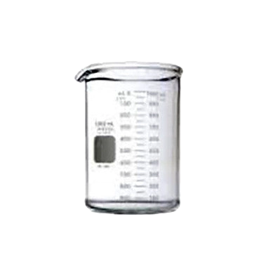 Graduated Glass Beaker,"Clear glass beaker with pour spout and measurement markings"
