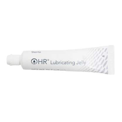 H-R Lube Sterile,"White squeeze tube with ribbed cap"