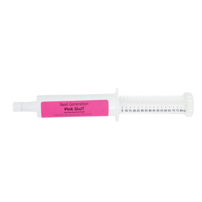 The Pink Stuff Paste,"Oral paste syringe with pink label and dosage markings"