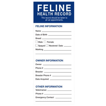 Revival Health Records for Dogs and Cats,"Cat health record form pad"