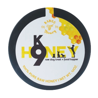 K9 Honey,"Round container lid with honeycomb graphic"