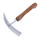 Aaronco Rake Superior Staggerd Shedder,"Metal shedding rake with woodgrain handle"