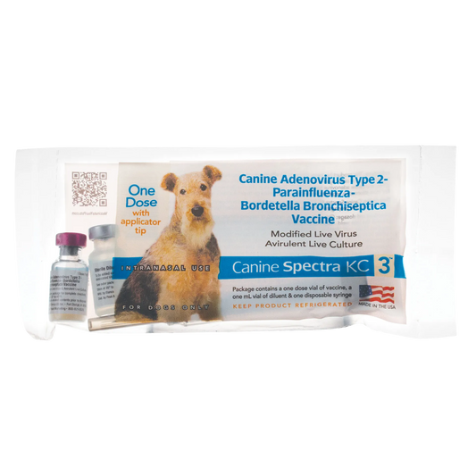 Canine Spectra® KC3,"Sealed vaccine packet with two vials and applicator tip"