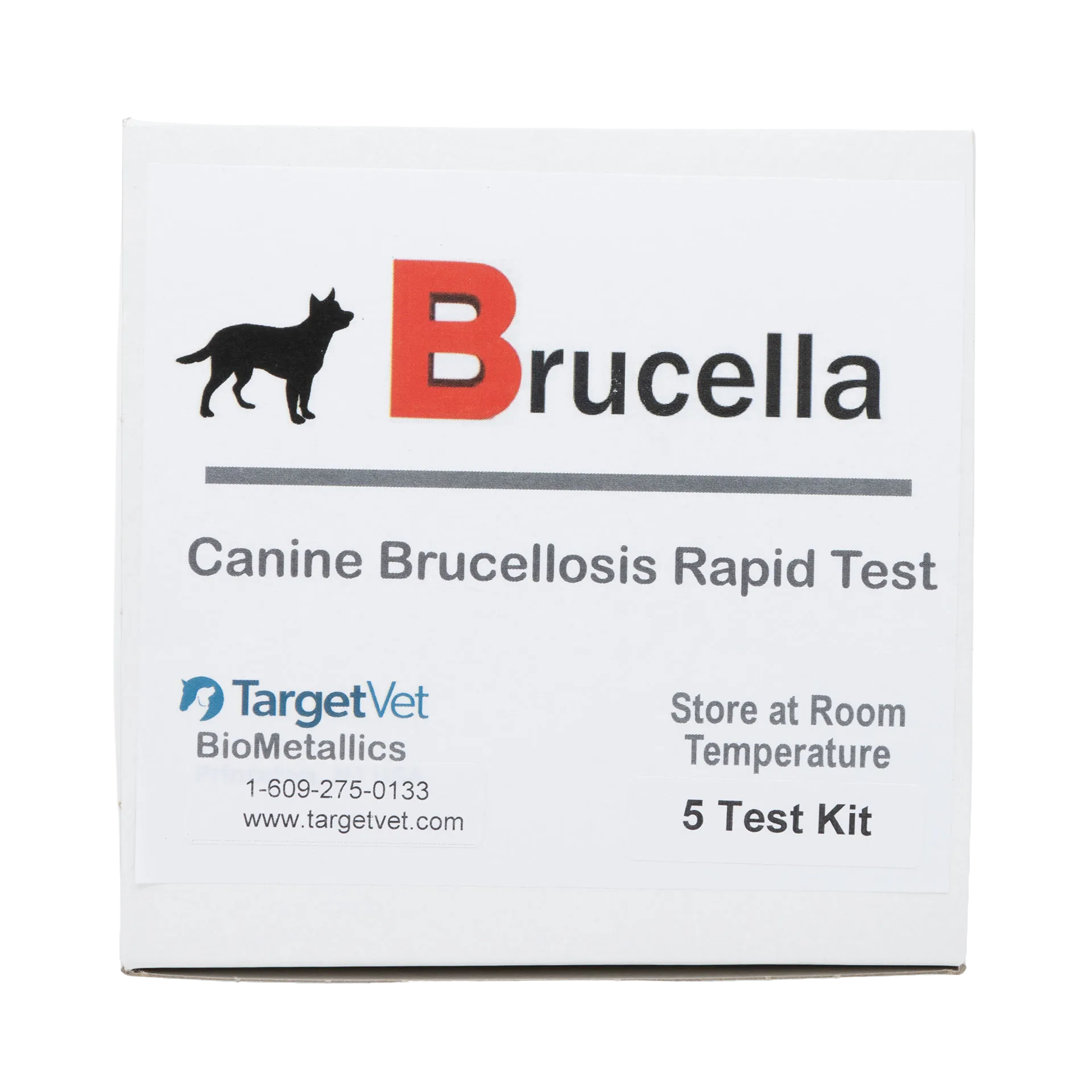 Brucellosis Rapid Test,"Front view of boxed test kit with dog silhouette"