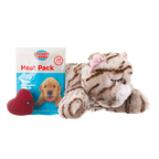 Snuggle Puppy & Kitten,"Striped plush kitten with heat pack and heart insert"