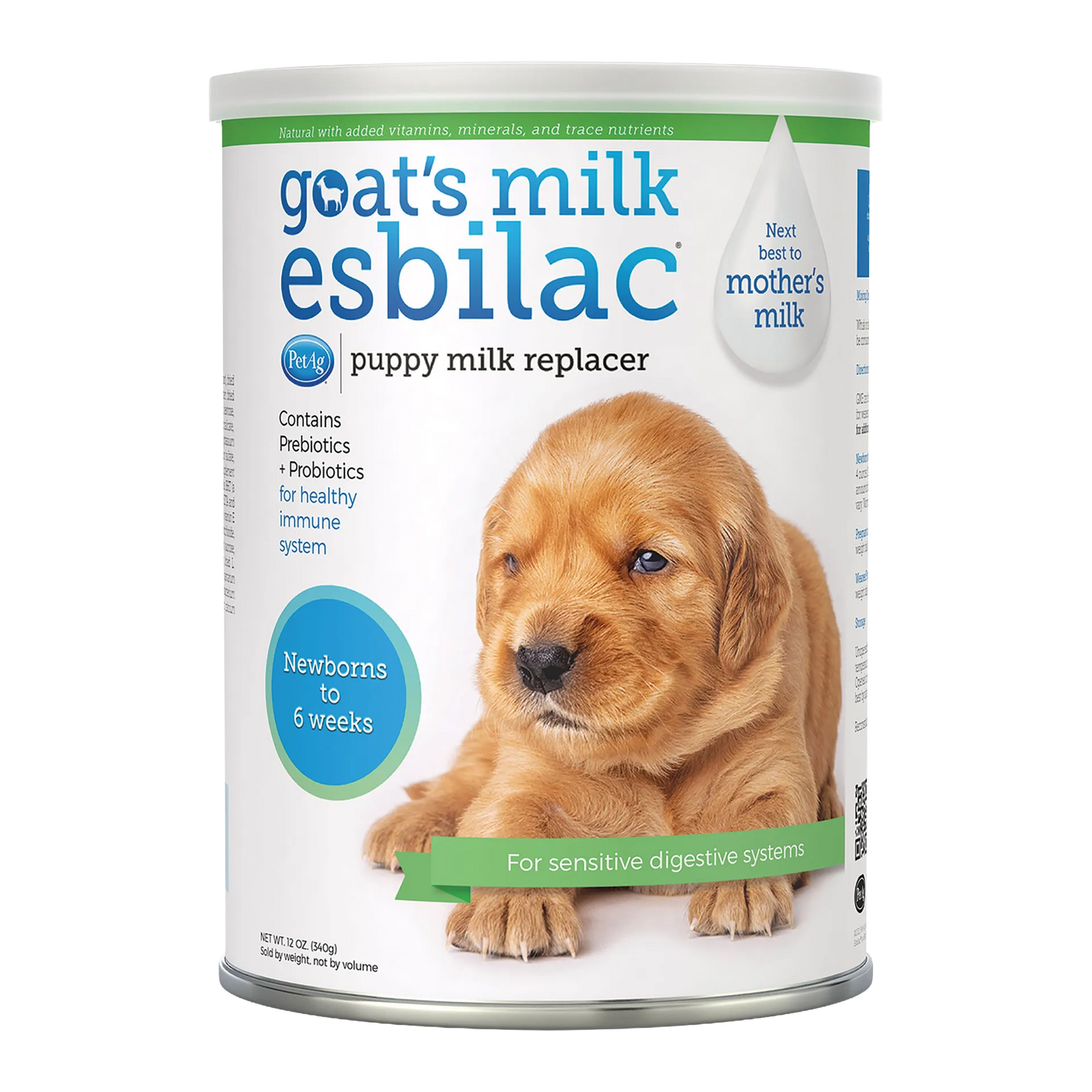 Goats Milk Esbilac® Puppies,"Front-view canister with puppy image"