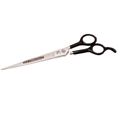 DUBL DUCK® Filipino 88B Straight Shears,"Straight silver shears with dark finger handles"