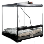 Puppywarmer® Puppy Incubator,"Glass-front incubator with digital controls and plush bed"