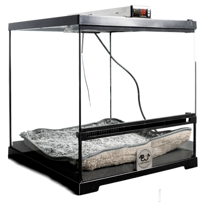 Puppywarmer® Puppy Incubator,"Glass-front incubator with digital controls and plush bed"