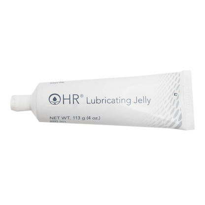 H-R Lube Sterile,"White squeeze tube with ribbed cap"