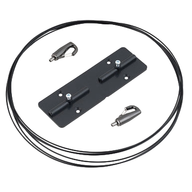 "Equilume Stable Light V3, Nature's Light Indoors","Black mounting plate with cable loop and two metal clips"