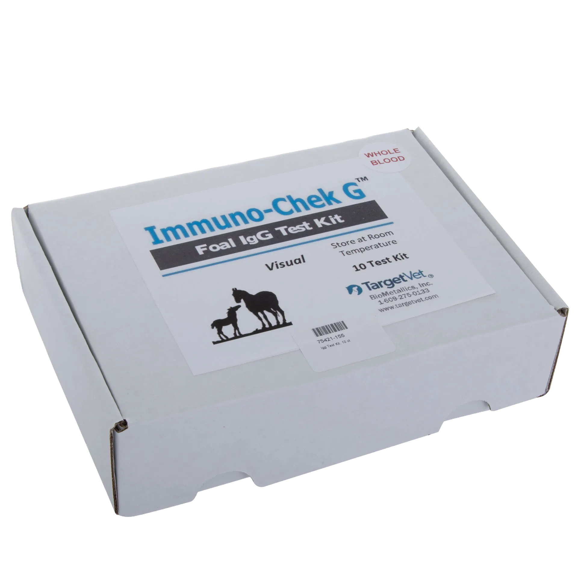 IgG Immunocheck,"White test kit box with top label"