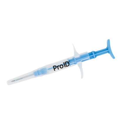 ProID® ISO Microchips,"Blue microchip syringe with needle and plunger"