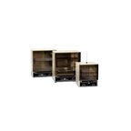 Three countertop incubator units with glass doors,"Three countertop incubators with glass-front doors"