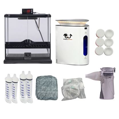 Puppywarmer Bundles,"Warming chamber bundle with humidifier, cups, bottles, tubing, cloth, and mask"