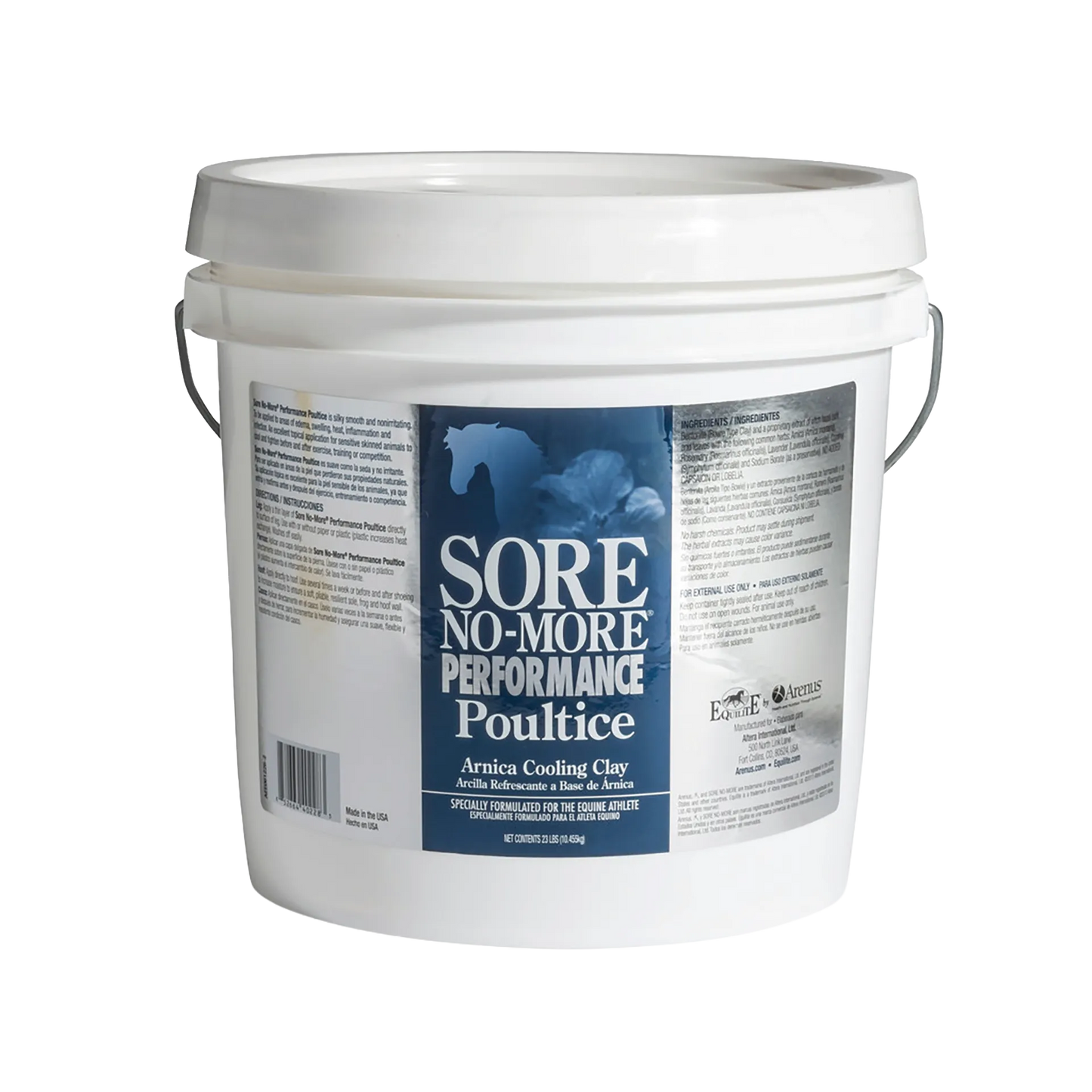 Sore No-More® Performance Poultice,"White plastic bucket with lid and metal handle"