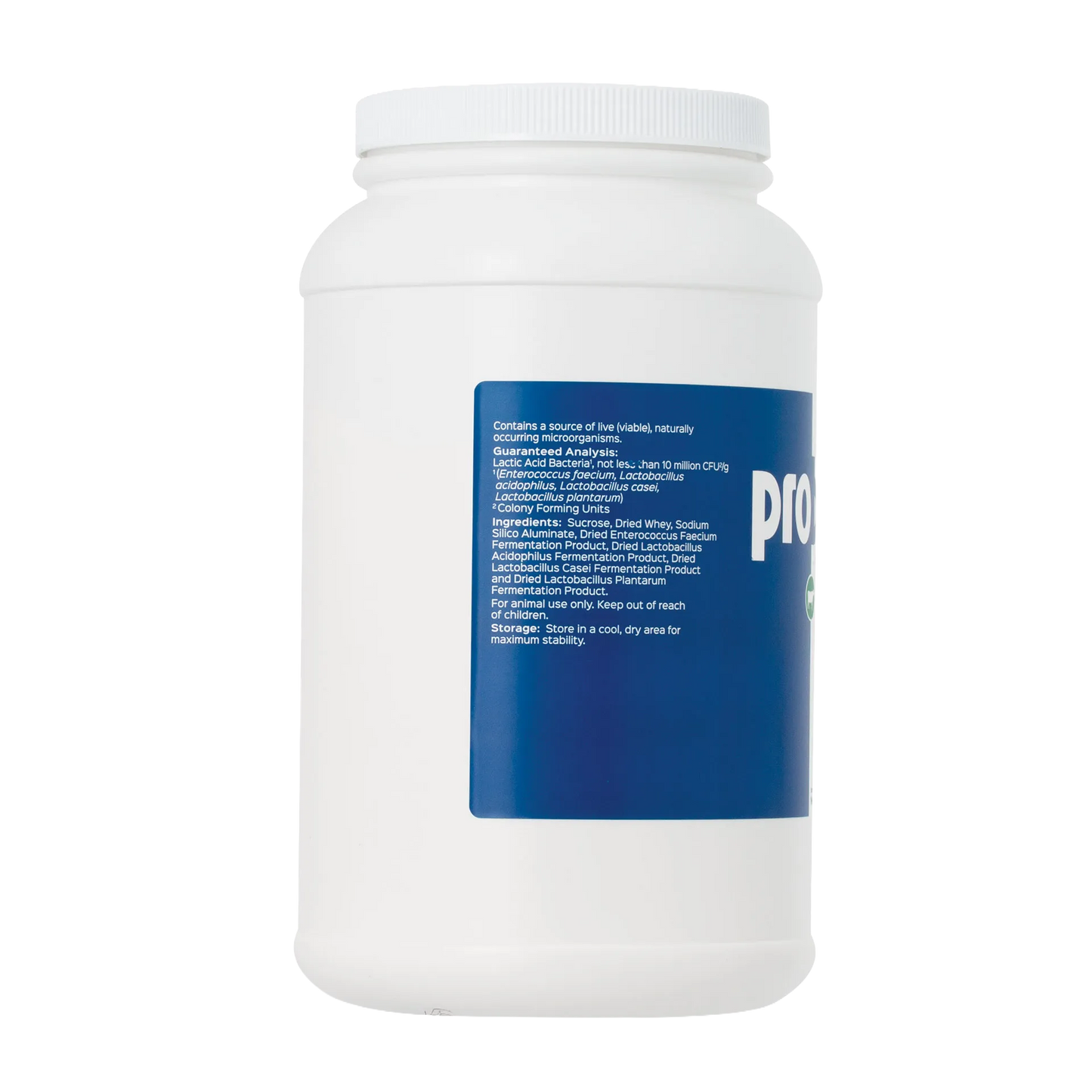 Probios® for Dogs, Horses, and Other Animals,"White plastic bottle with blue side label"