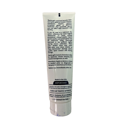 Therio-gel®,"White squeeze tube showing back label"