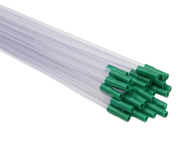 Insemination pipette 30"" RR,"Bundle of clear pipettes with green ends"