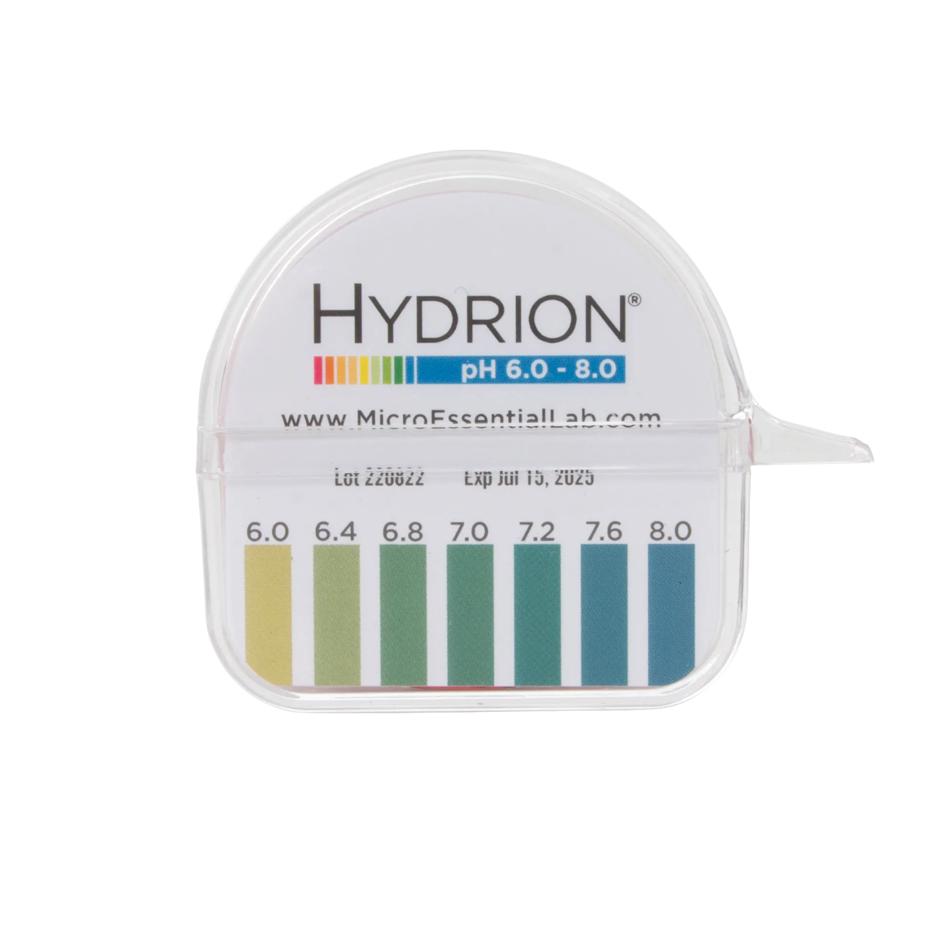 pH Strips Diagger,"Clear plastic pH strip dispenser with color chart"