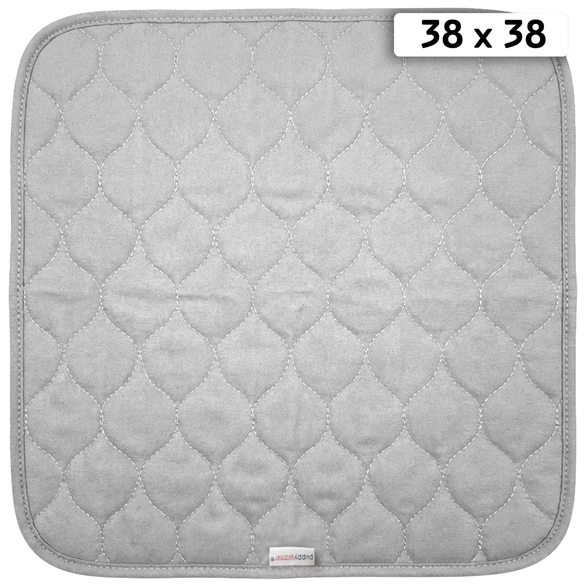 Puppywarmer Whelping Box Pad,"Gray quilted square pad with rounded corners"