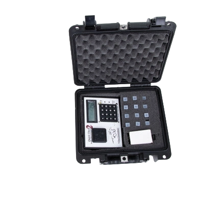 Quick Check Semen Counting System,"Open black carrying case with foam insert and electronic testing device"