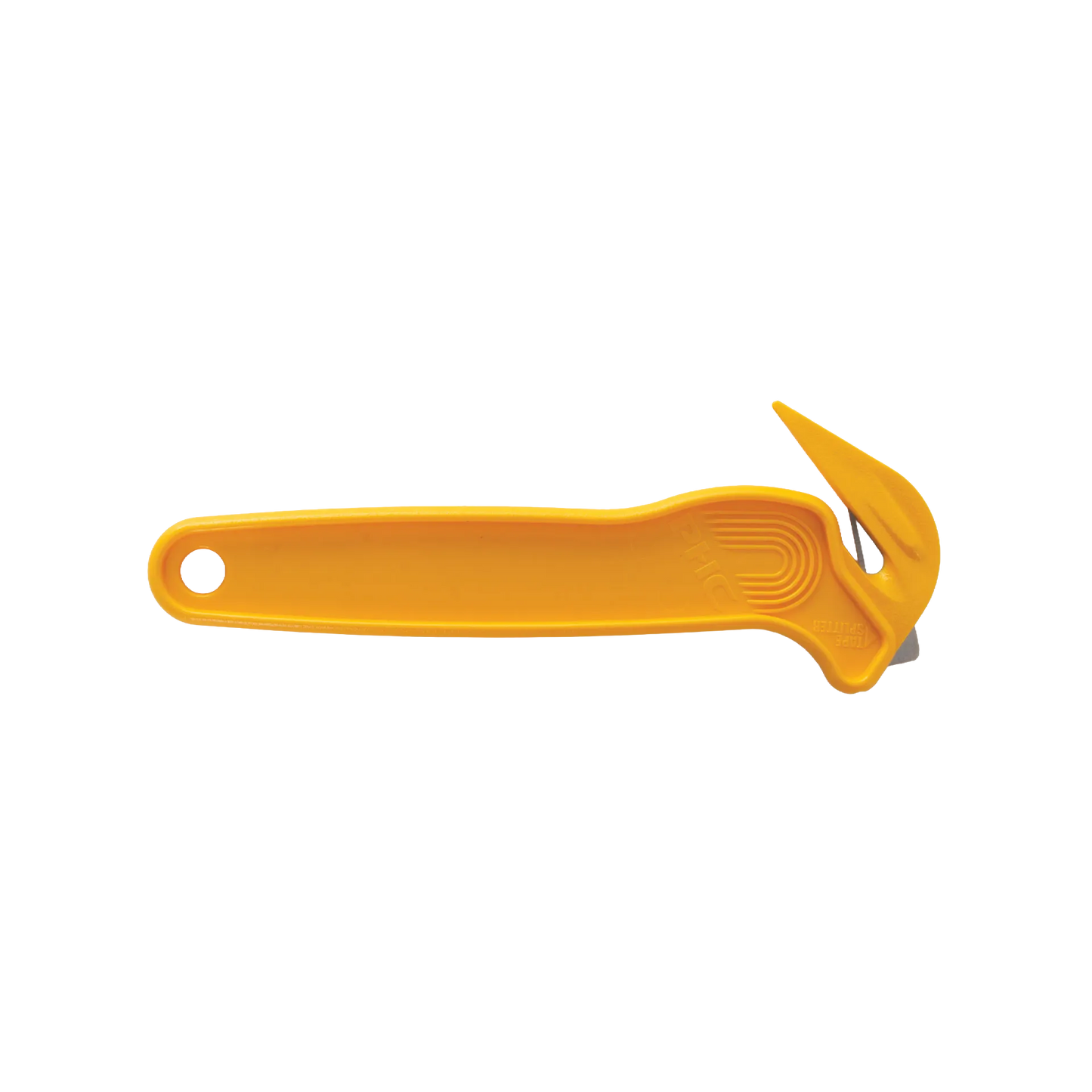 Plastic Wrap Cutter,"Yellow handheld cutter with concealed blade"